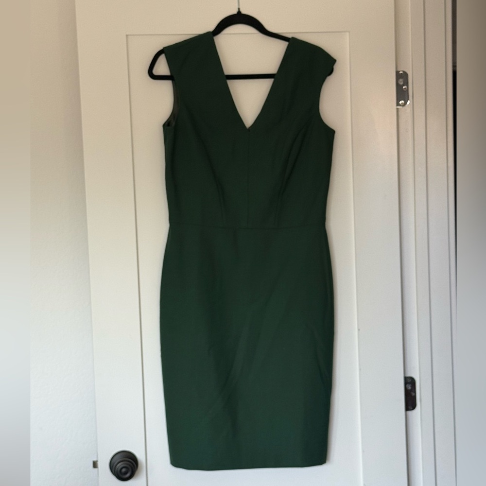Brooks Brothers Green Sleeveless Sheath Dress V-Neck NWT